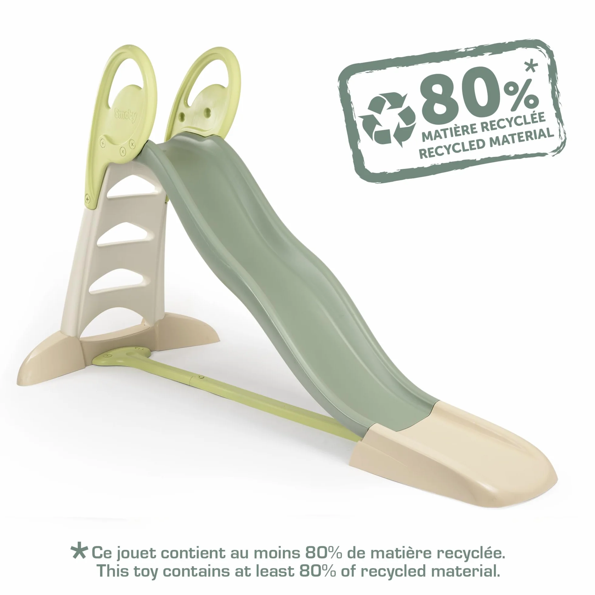 Smoby Life - Scivolo XL a doppia onda, con 80% di plastica riciclata, con attacco dell'acqua, lunghezza 2,30 metri, per bambini dai 3 anni in su, 7600820304