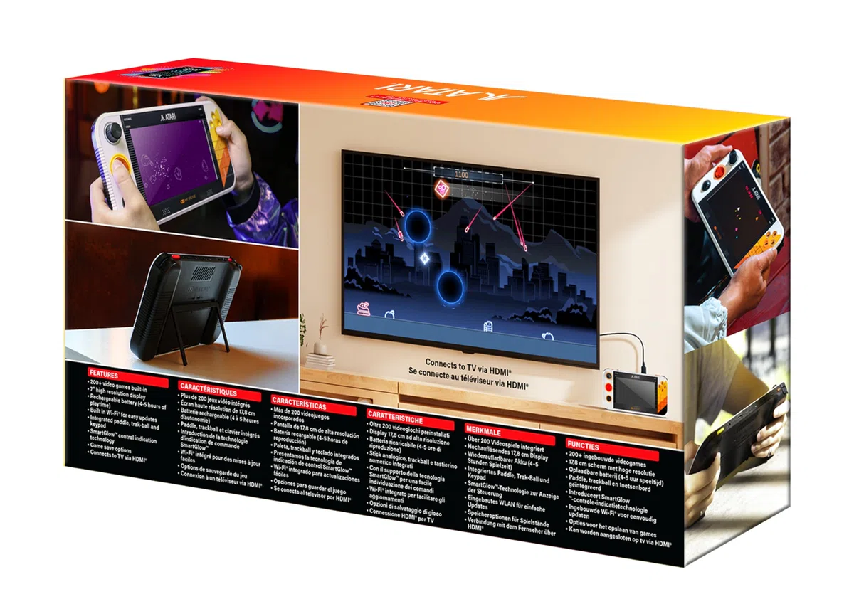 My Arcade Atari Gamestation Go Console Portatile 7 Pollici 200+ Giochi Retro WiFi Ricaricabile