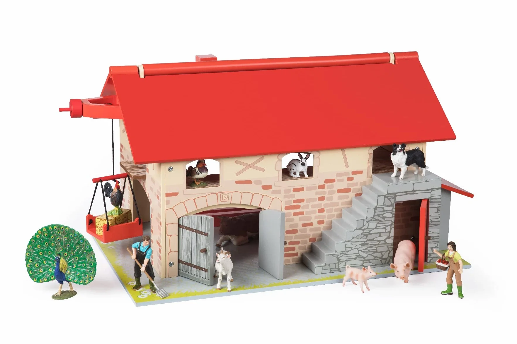 Papo - Grande Fattoria in Legno Giocattolo per Bambini - 3 Anni + - Collezione Vita in Fattoria - Gioco Creativo Universo Agricolo - Idea Regalo Giocattolo Bambina Bambino - 55 Cm X 38 Cm X 31.5 Cm