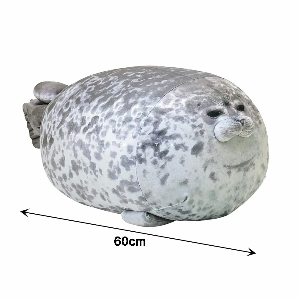 Cuscino di Peluche con foca Carina con Corpo paffuto, Realistico Ripieno di Vita Marina Sigillo Morbido Cuscino di Bambola per Bambini Giocattoli Regalo di Compleanno, 60CM