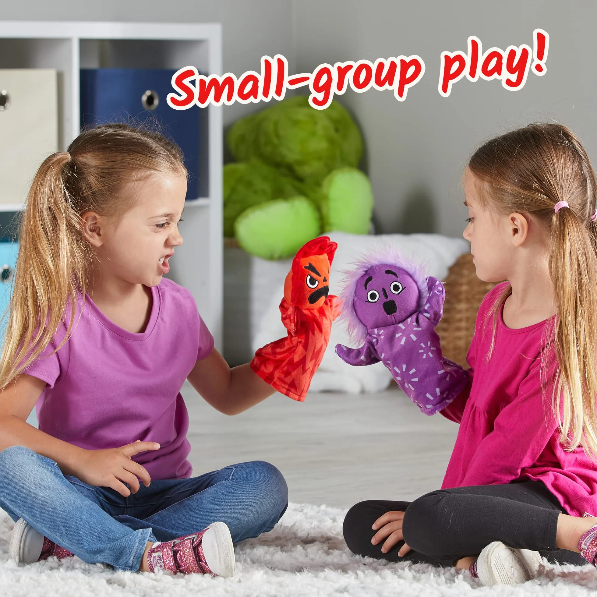 Set di Pupazzi da Mano Feelings Family di Learning Resources, Pupazzi da Mano per Bambini, Impara i Sentimenti, Pupazzi da Mano delle 5 Emozioni, Felicità, tristezza, Sorpresa, Rabbia e Paura