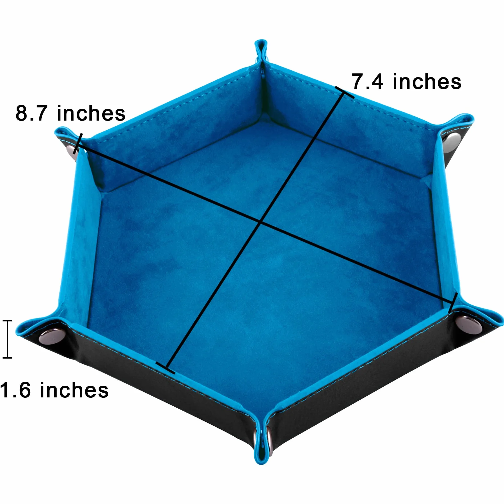 SIQUK 6 Pezzi Tavola per Dadi Vassoio per Dadi PU e Velluto Dice Tray per DND RPG (Rosso, Blu, Viola, Nero, Verde, Giallo)