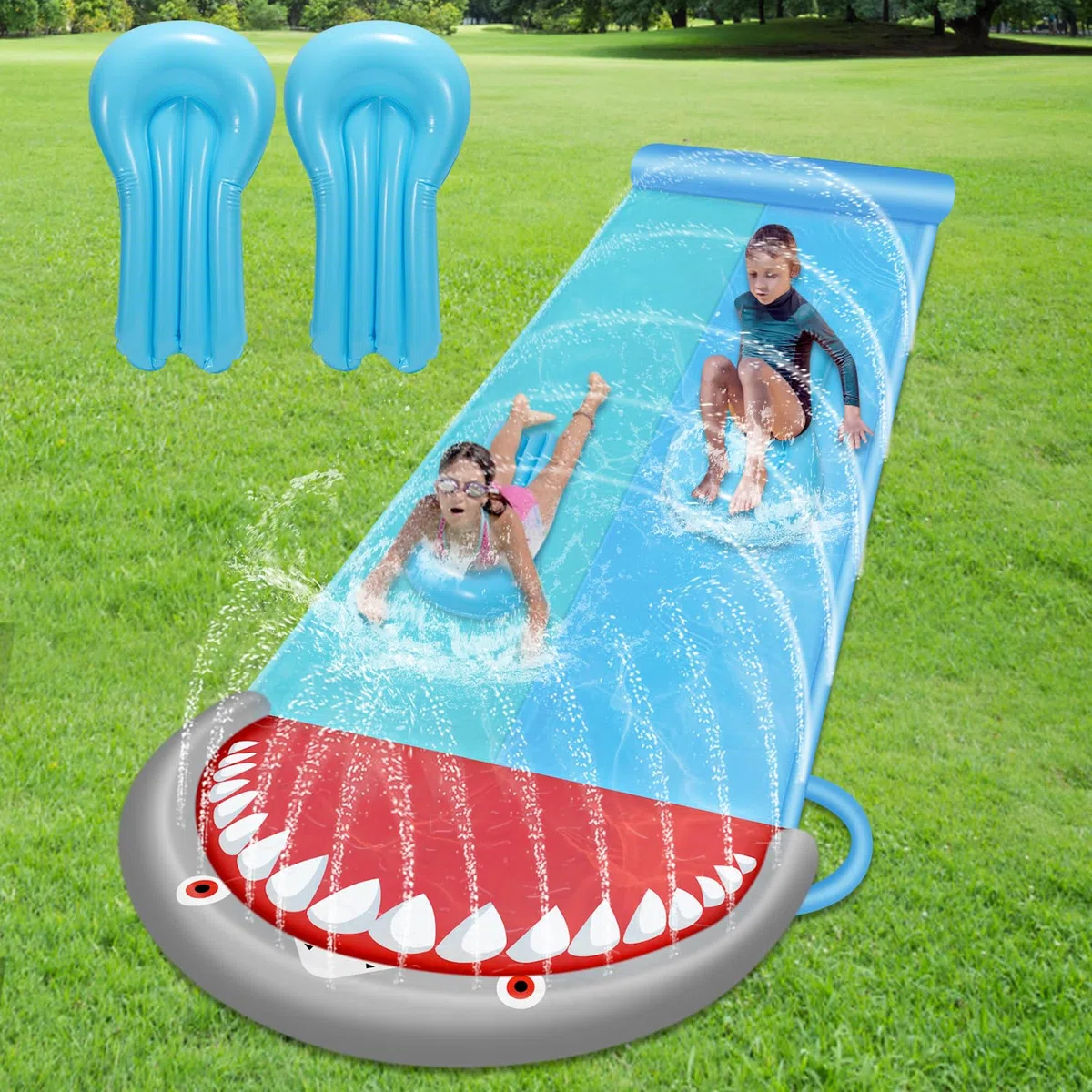 Sonnewelt 550 x 145 cm Slip and Slide scivolo d'acqua con 2 bodyboard