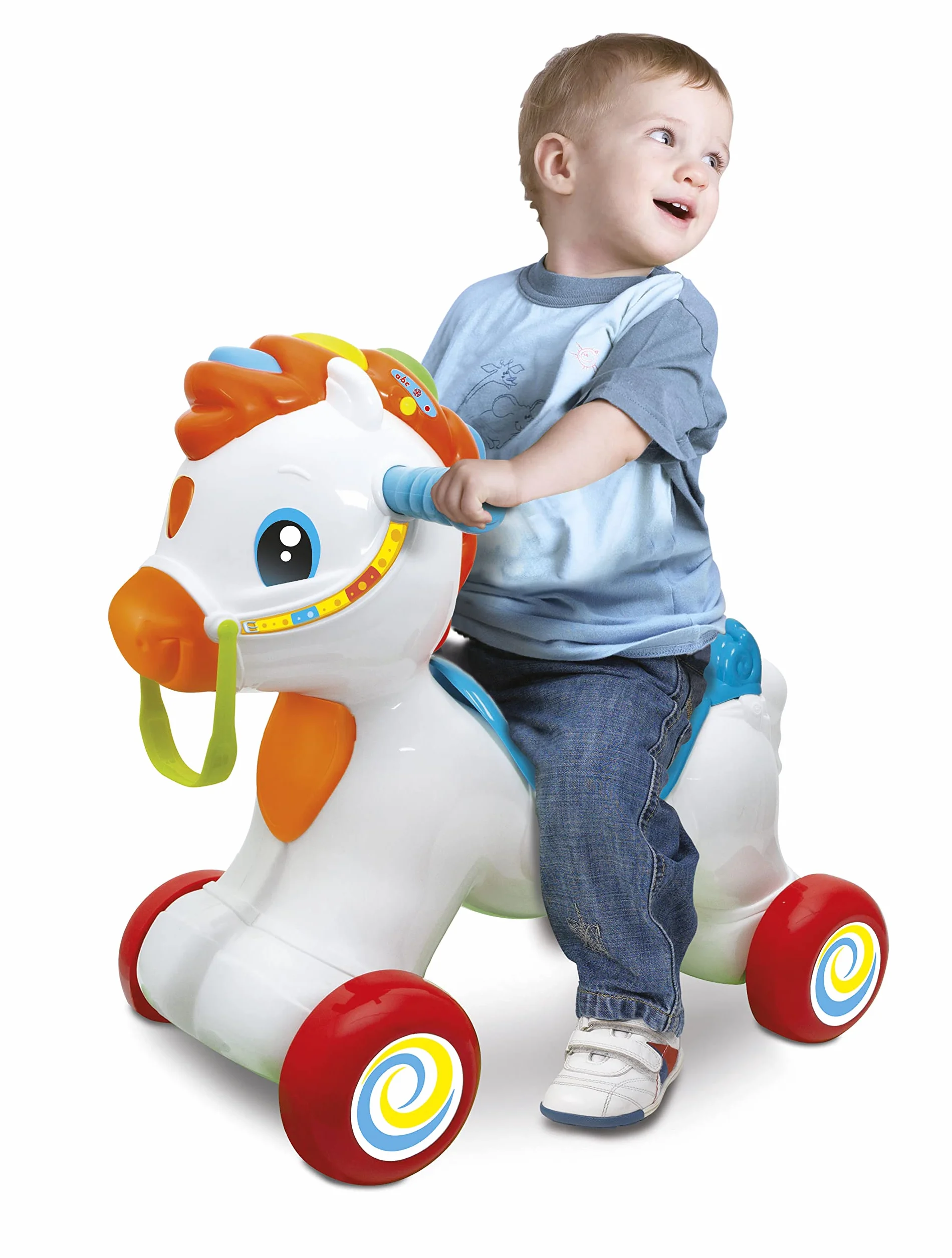 Clementoni - 17752 - Martino Il Cavallino - Ride On Educativo, Parlante In Italiano E Inglese, 3 In 1 (Cavalcabile, Centro Attività, Dondolo), Primi Passi, Gioco Bimbo 1 Anno - Made In Italy