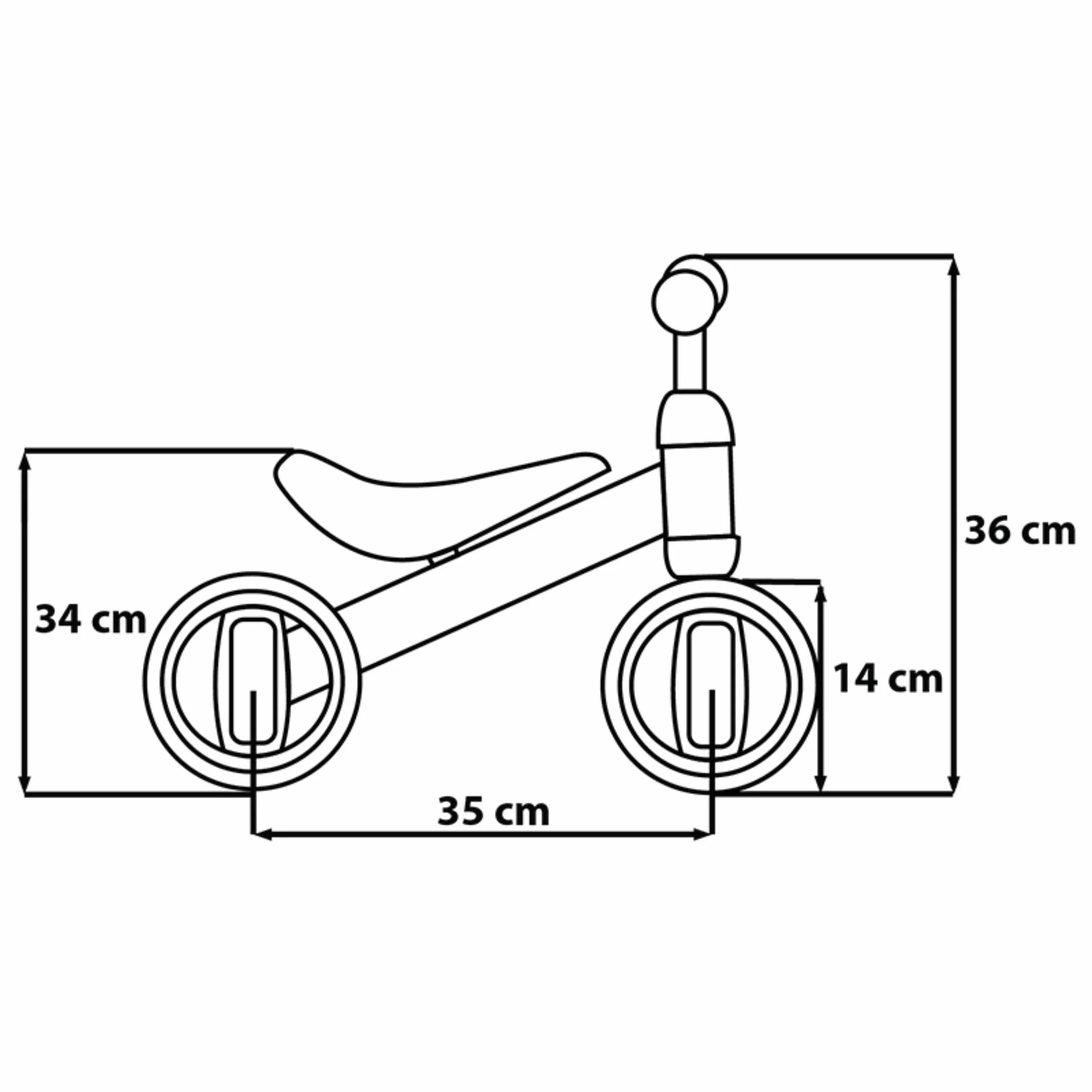 sarcia.eu Bicicletta senza pedali a 4 ruote, leggera, in metallo, prima bicicletta, girello 1+