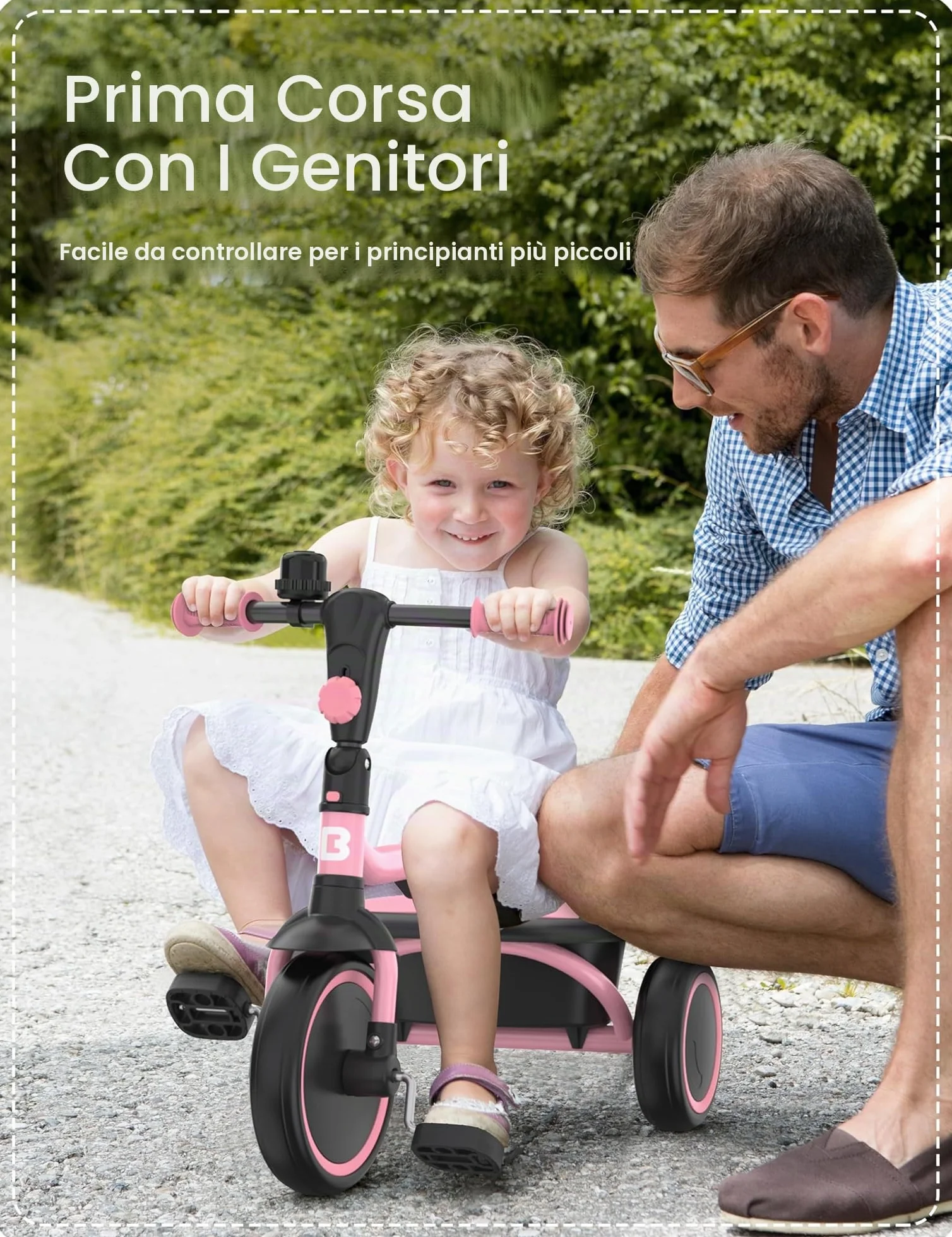 besrey Tricicli per bambini dai 24 mesi ai 5 anni, triciclo per bambini da 2 a 5 anni, triciclo per bambini, regalo e giocattoli per ragazzi e ragazze, tricicli per bambini