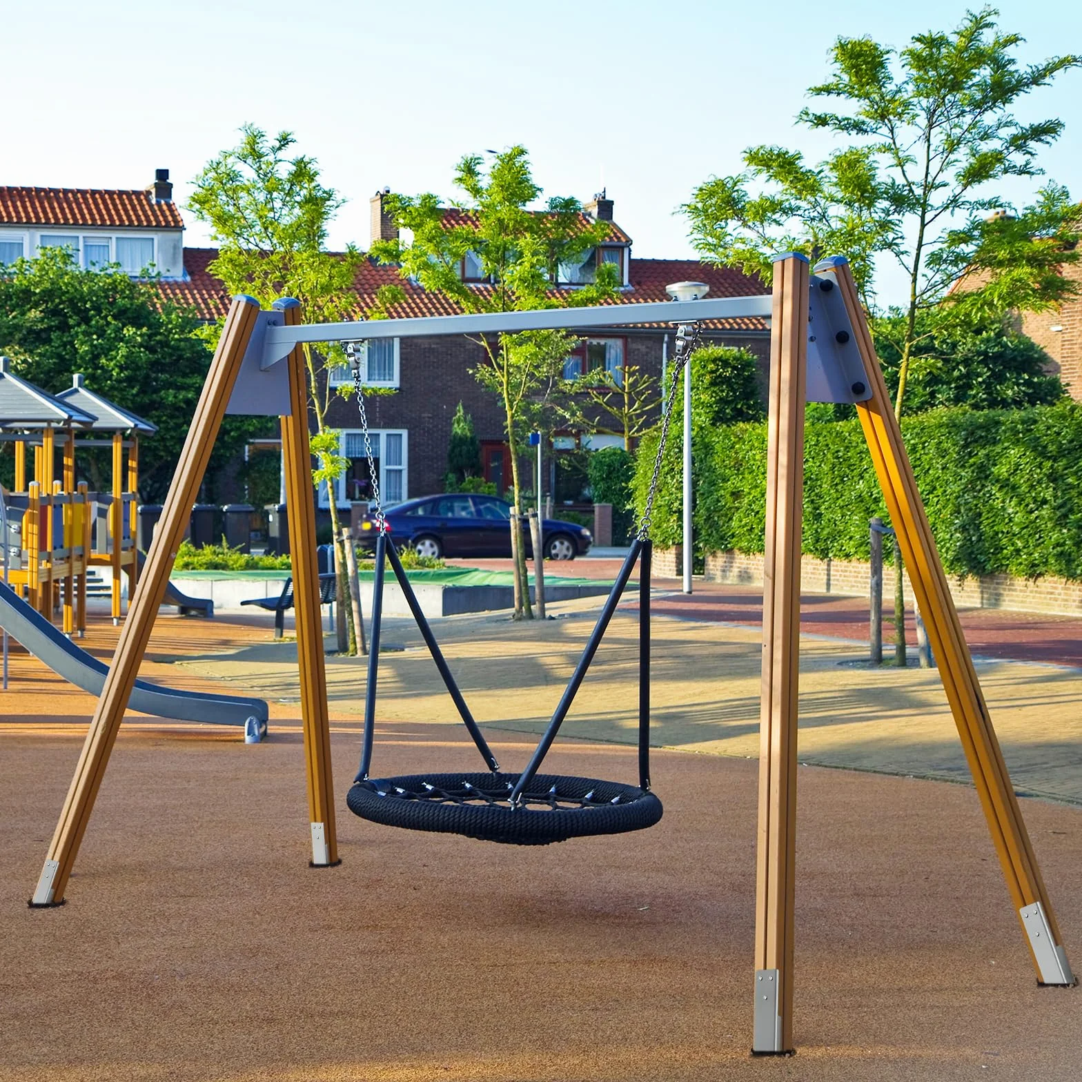 4 Ancoraggi a Pavimento per Altalena Ancoraggio da Giardino Ancoraggi per Altalena Resistenti all'usura, Antivento,Ancoraggio a Terra per Altalena per Bambini,420 mm
