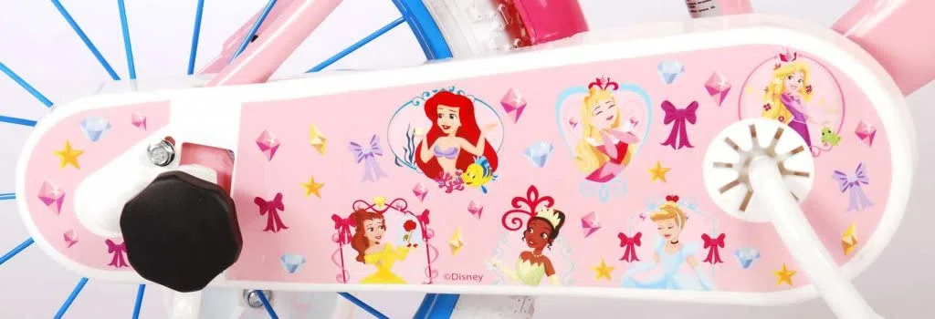 Bicicletta per bambini Disney Princess 16 pollici con cestino e portabambole