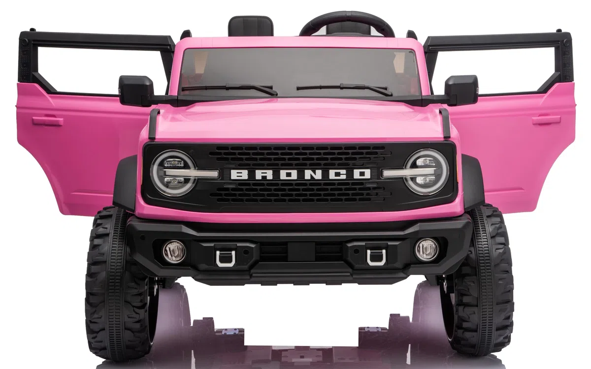 Ford Bronco 24V Maxi Auto Elettrica Bambini 2 Posti Telecomando Porte Apribili Bluetooth 60 Kg Rosa