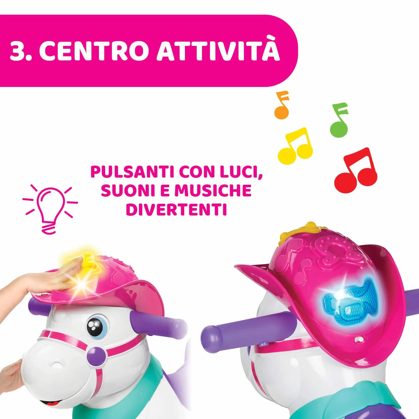 Chicco Miss Rodeo Cavallo a Dondolo, Gioco Interattivo Cavalcabile, Adatto da 1 Anno