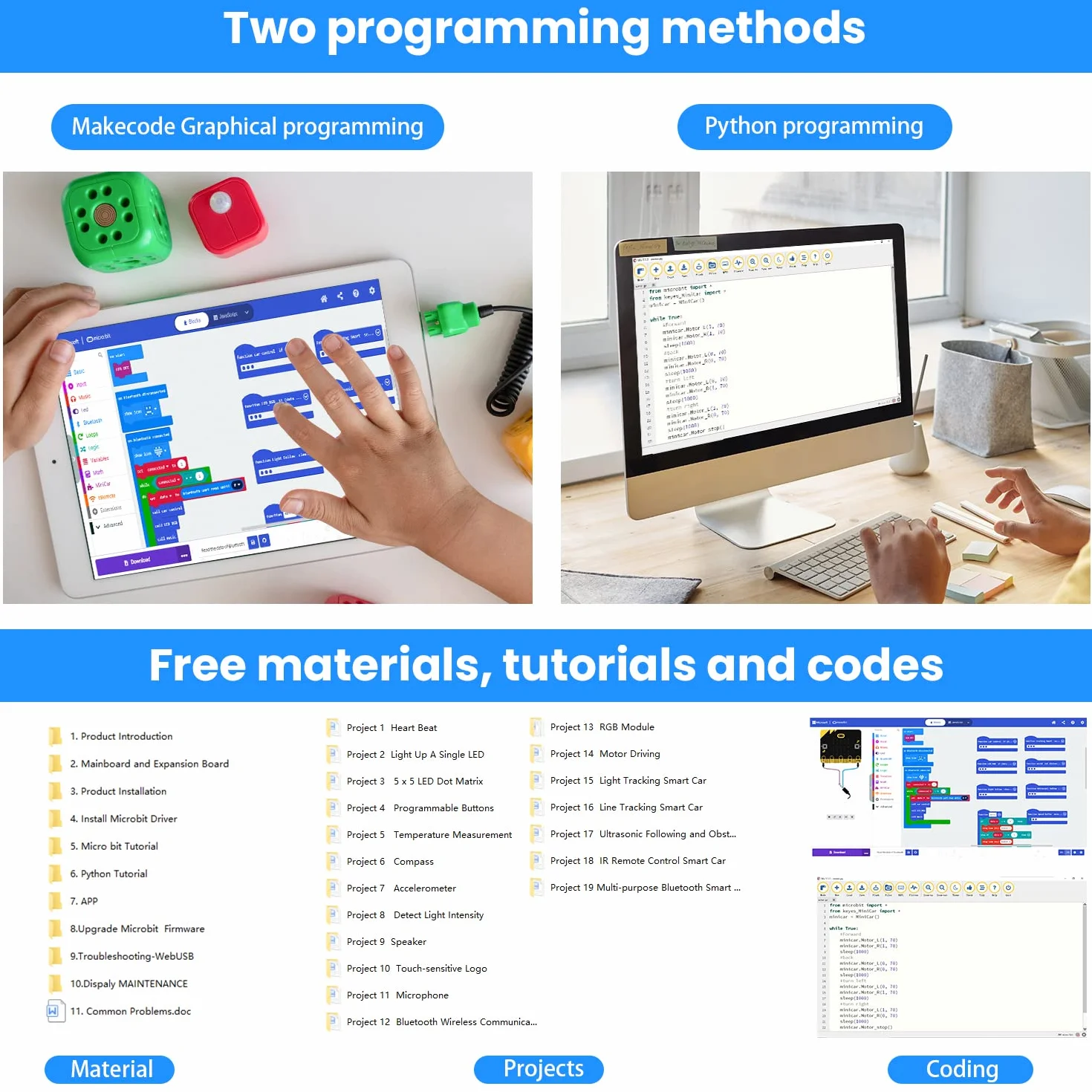 KEYESTUDIO BBC Micro:bit Robot (Micro bit V2 Board non incluso) per 14+ adolescenti