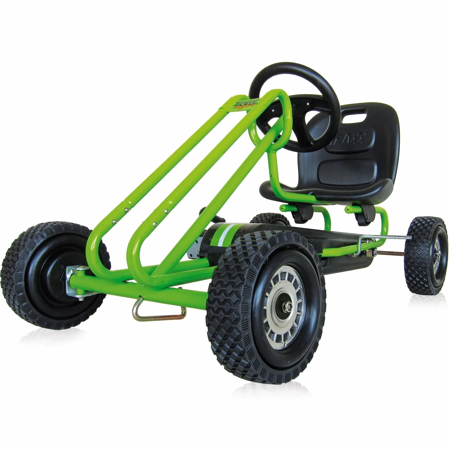 Hauck Go Kart Lightning - Macchina Cavalcabile per Bambini con Freno a Mano, Sedile Regolabile, Ruote in Gomma, Verde, fino a 50 Kg