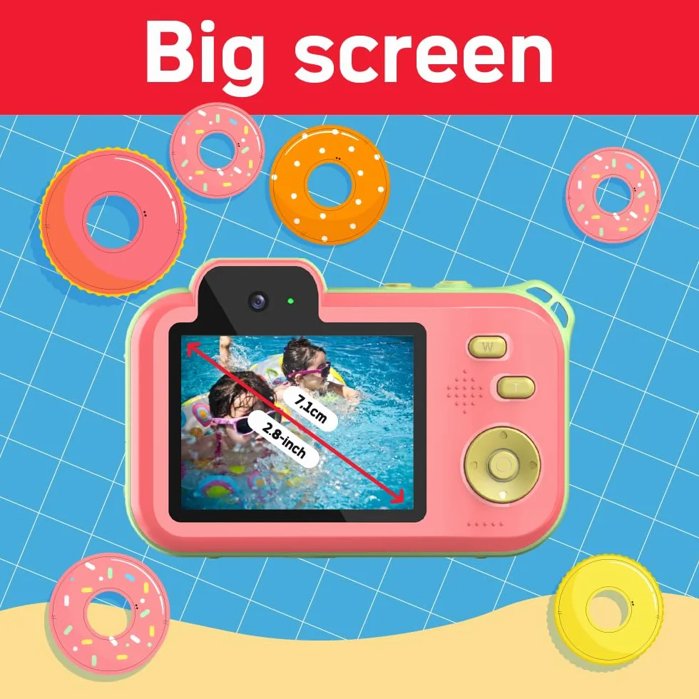 AgfaPhoto Realikids Cam Waterproof 2 – Appareil Photo Enfant Étanche 12MP, Vidéo HD, Mode Selfie, Filtres et Cadres, Jeux Intégrés, Batterie Lithium - Bleu