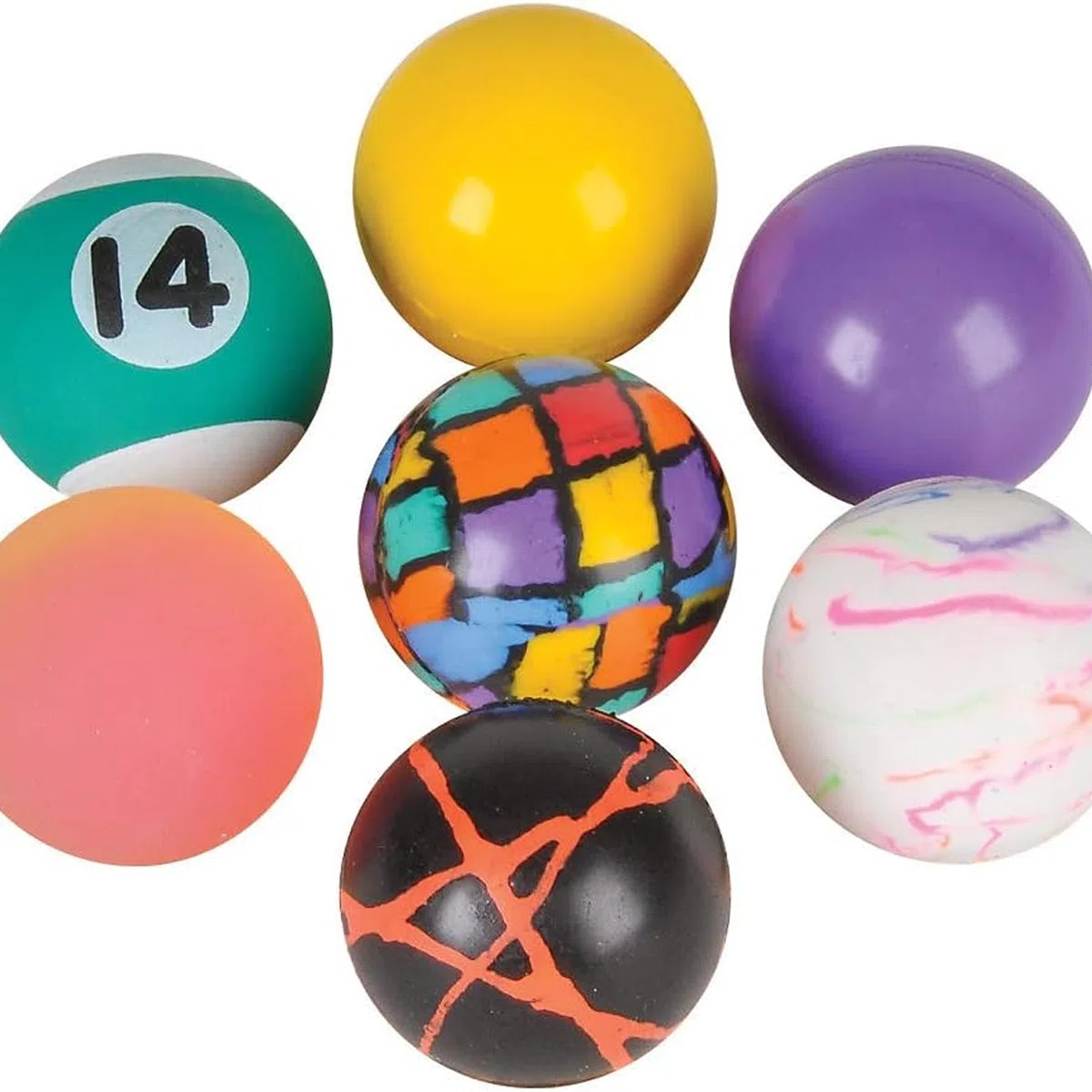 Bedwina Palline rimbalzanti sfuse – Confezione da 250 (27 mm), assortimento misto di piccole palline in gomma colorate ad alto rimbalzo, perfette come bomboniere, premi e regali per bambini