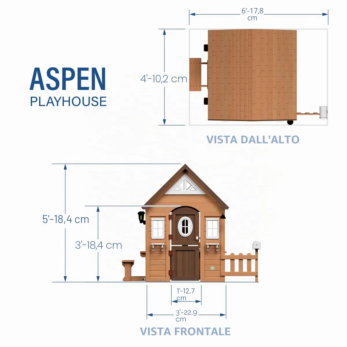 Backyard Discovery Aspen Casetta per Bambini in Legno con Cucina e Accessori 130x200x170 cm 2-10 Anni