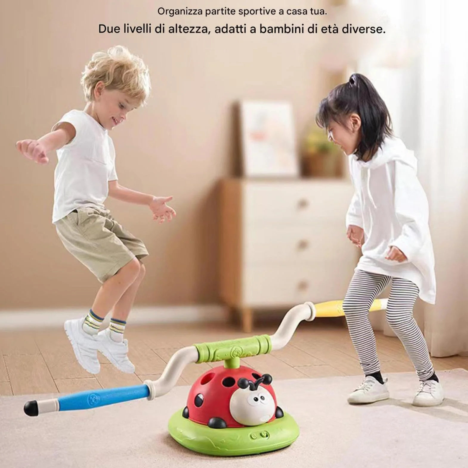 Giocattolo Coccinella - Gioco Anello Salto E Lancio | Lanciarazzi Interattivo Per Bambini, Attività All'aperto Con Musica E Funzione Di Salto, Dispositivo Di Allenamento Per Casa, , Cortile, Terr