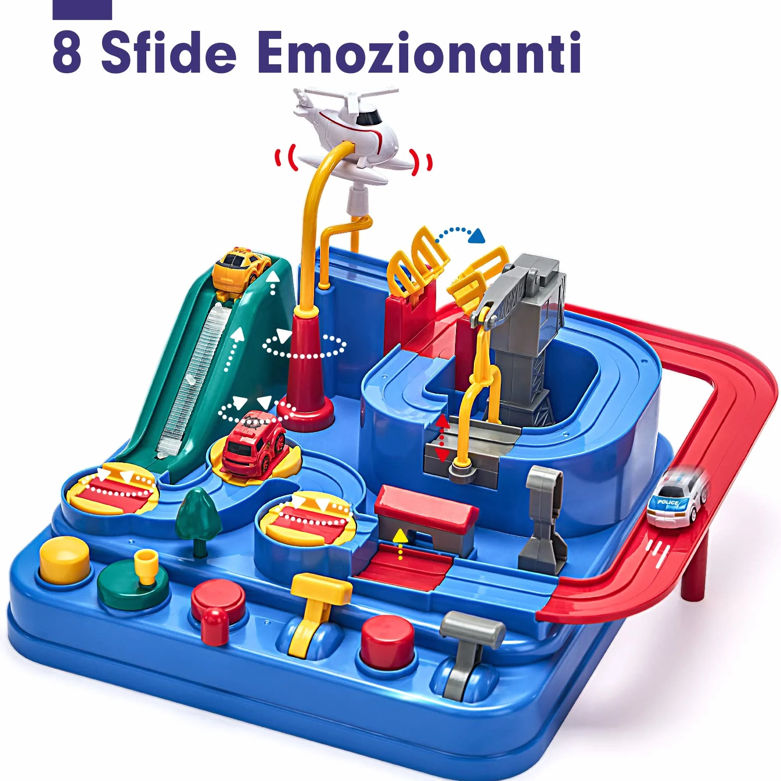 hahaland Pista Macchinine Giochi Bambini 2 3 4 anni - Set di Piste da Corsa Gioco di Avventura in Auto Macchinine per Bambino Regalo 2 3 4 5 6 anni Maschio