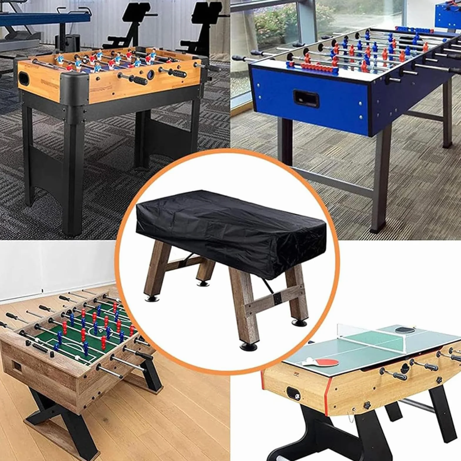 Copertura per Biliardino per Esterni Interni , 420D Oxford Rettangolari Coperture Protezione per Tavolo da Calcio Gioco da Esterno, Telo Protettiva Custodia per Foosball Table(Size:420D：160*115*50cm,C