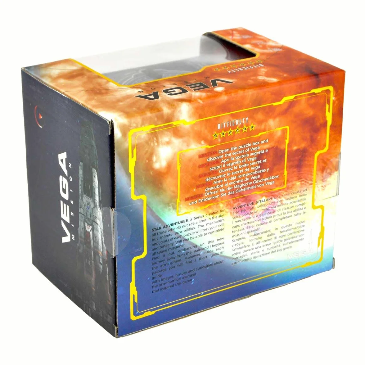 Logica Giochi art. Vega - Scrigno Segreto 56 Passi - Rompicapo in Legno - Difficoltà 6/6 Esperto - Serie Star Adventures