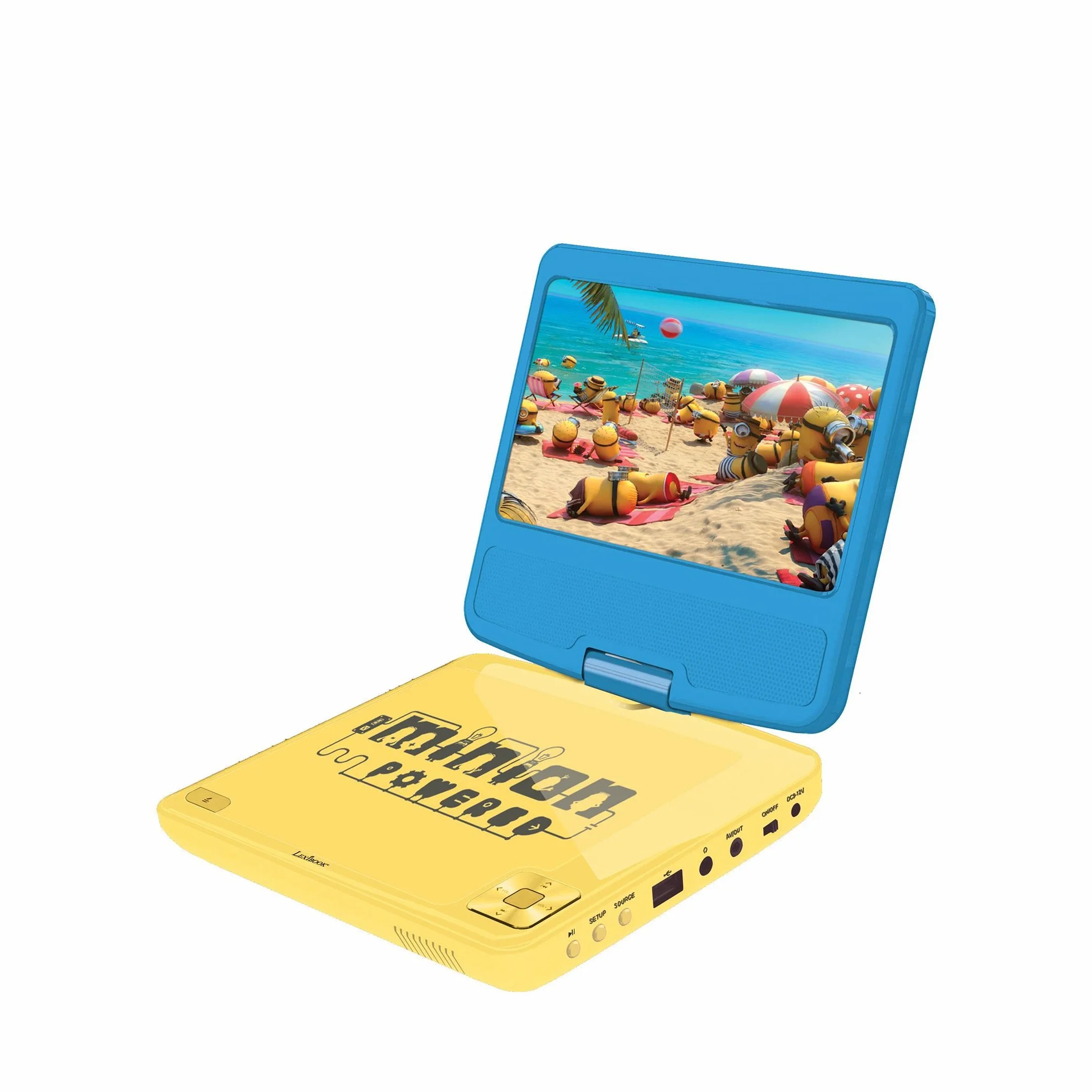 Lexibook Universal Cattivissimo Me Minions Lettore Dvd Portatile, LCD da 7 ", 2 Altoparlanti, Batteria Ricaricabile, Giallo/Blu, DVDP6DES