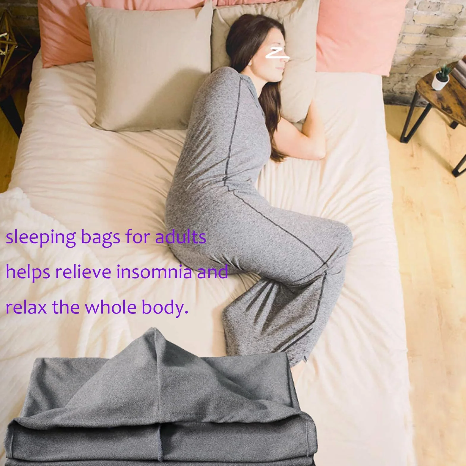 Sacco nanna a compressione per adulti, coperta indossabile ultra leggera per alleviare lo stress e l'ansia, tessuto elasticizzato traspirante, terapia della pressione per adolescenti e adulti