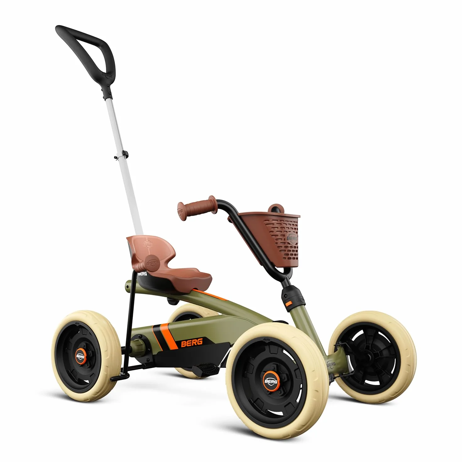 BERG Pedal-Gokart Buzzy 2 in 1 incl. asta di spinta Gokart con ruota libera, veicolo a pedale, veicolo per bambini con freno a mano, veicolo a pedale con elevato standard di sicurezza, gokart dai 2