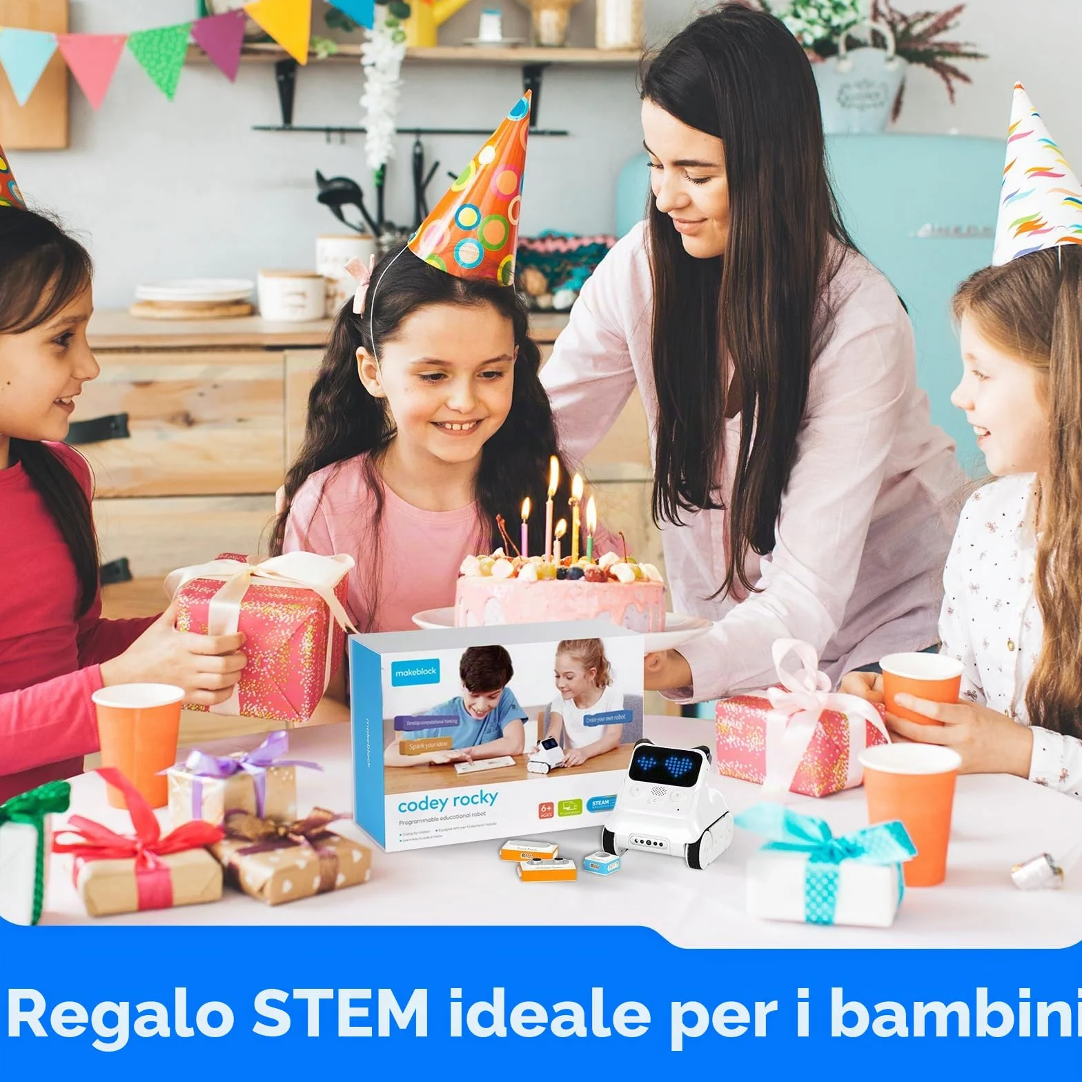 Makeblock Codey Rocky Coding Robot Giocattolo, Emo Robot Intelligente, Stem Robot Programmabile Interattivo Regalo per Bambini 6 Anni+