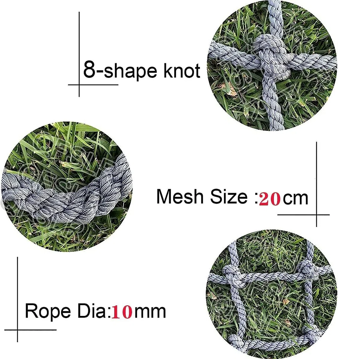 Rete cargo da arrampicata per bambini, resistente rete in corda per giochi interni ed esterni, perfetta per cortili e parchi giochi, dimensioni 2 x 3 m