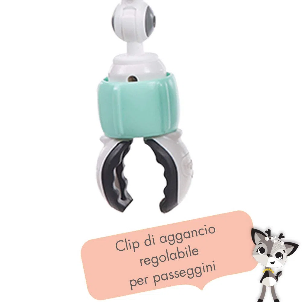 Tiny Love Sunny Stroll Black & White Arco Gioco Passeggino, Culla, Ovetto, con Clip Aggancio Universale, Gioco Educativo, 0+ Mesi, Collezione Magical Tales