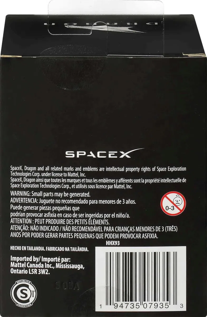 Matchbox SpaceX Dragon Spacecraft, veicolo pressofuso di alta qualità con confezione da collezione