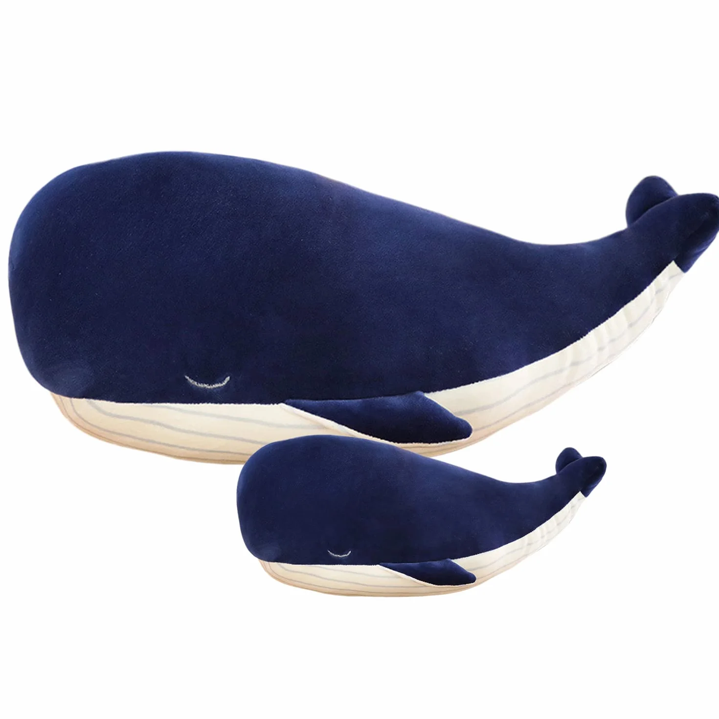 Kekeso Grande Balena Blu Peluche Giocattolo Morbido Che Abbraccia Cuscino Carino Bambola Della Peluche (45cm+25cm=17.71inch+9.84inch)
