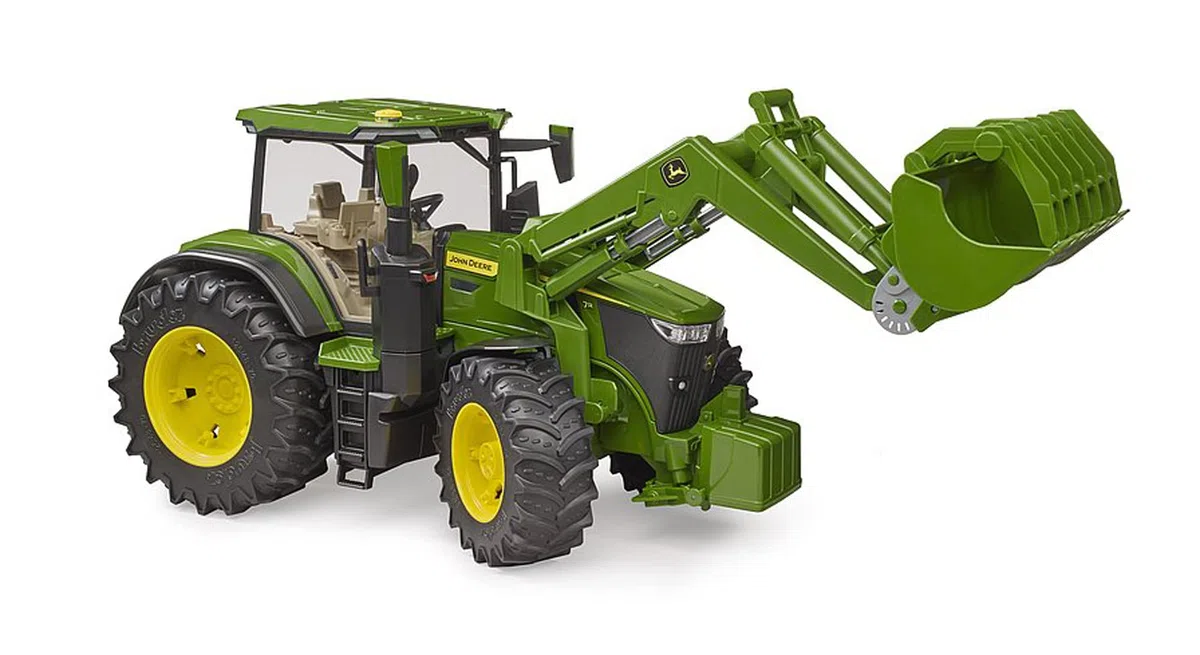 bruder 03151 - John Deere 7R 350 con caricatore frontale, trattore, fattoria, giocattolo