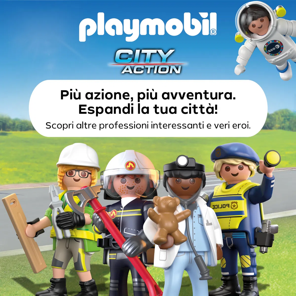 PLAYMOBIL Space ESA Mars Research Rocket | Razzo modulare con rampa di lancio e 2 astronauti | Set di giocattoli spaziali di alta qualità | Per bambini dai 4 anni in su | 72011