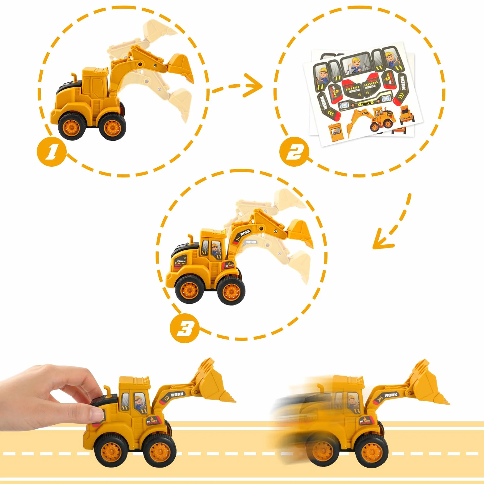 Magic Sand Sensory Toy Edificio Sensory Bin Trattori inclusi Camion Giocattolo Modelli Costruzione Lavoratori Cartelli Stradali DIY Art Kit per Bambini 3+