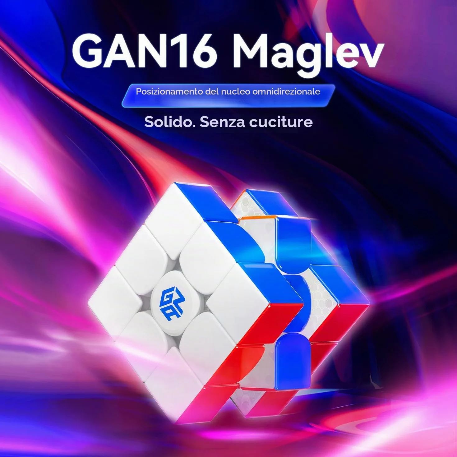 GAN16 Maglev Cubo di Velocità Professionale Magnetico Cubo Gan 3x3, 88 Punti Magnetici Speed Cube per 72 Livelli di Regolazione della Tensione, Adatto a Principianti ed Giocatori Professionisti