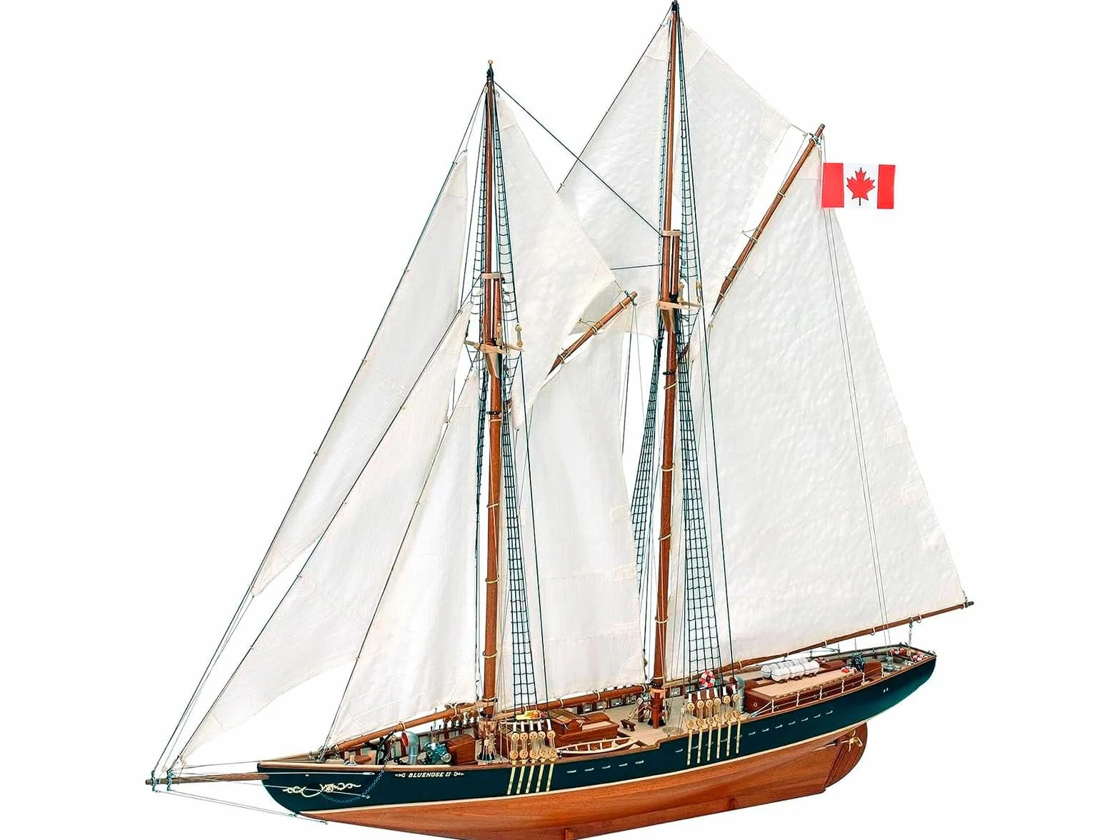 Artesanía Latina 22453 - Modellino di Nave in Legno - Goletta da Pesca e Corsa Canadese, Bluenose II - Modello 22453, Scala 1:75 - Kit di Modellismo da Costruire - Livello Medio