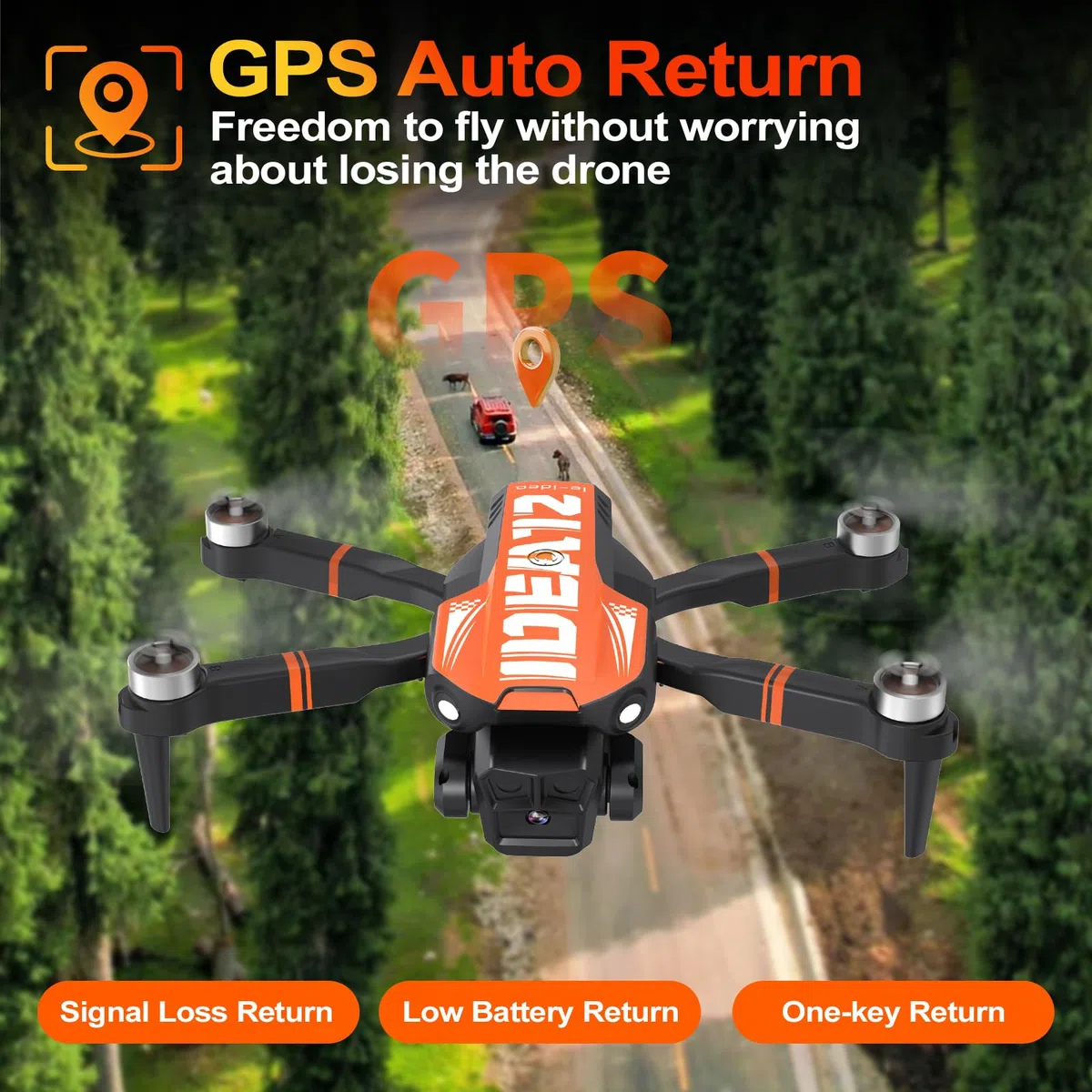 LE-IDEA GPS Drone con Telecamera 4K per Adulti, Drone Professionale con GPS Intelligente Auto Return Home, Mantenimento dell'altitudine, RC Quadcopter con Motore Brushless per Principiantia IDEA12GPS