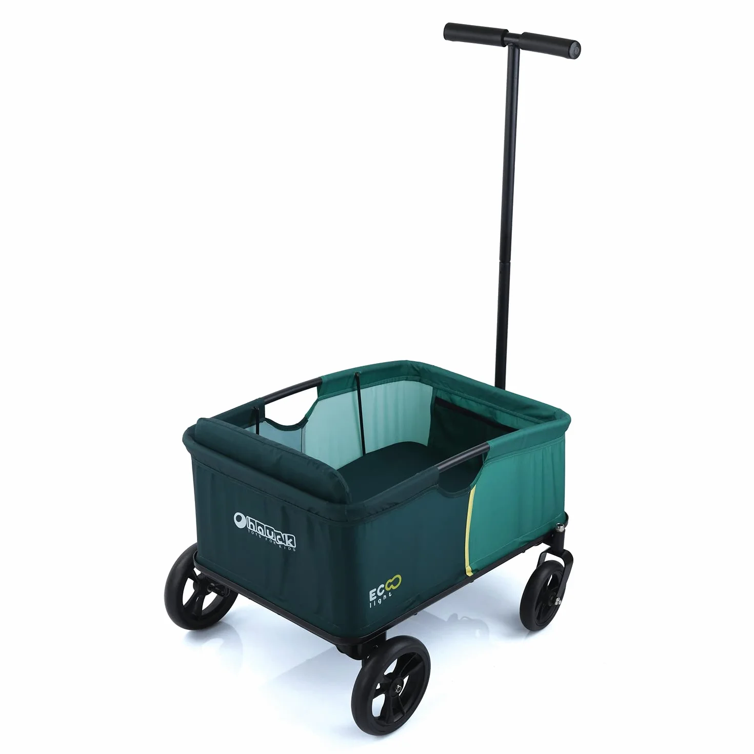 Hauck Carrello da Trasporto Eco Light, Stabile, con Sedile per 1 Bambino, Pieghevole, Fino a 50 kg, Verde