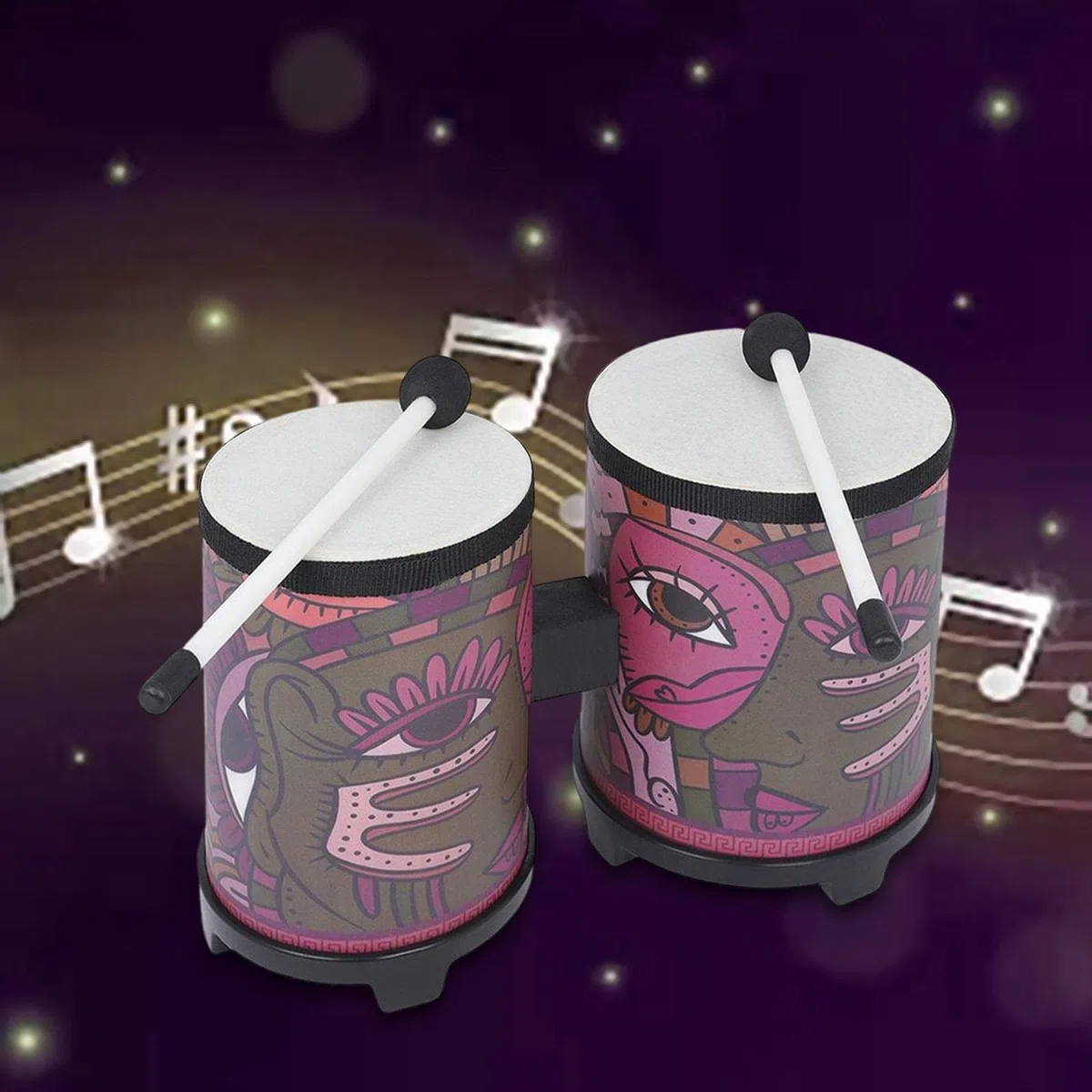 LOVIVER Batteria Batteria Congas da 4” E 5” per Bambini Adulti Principianti