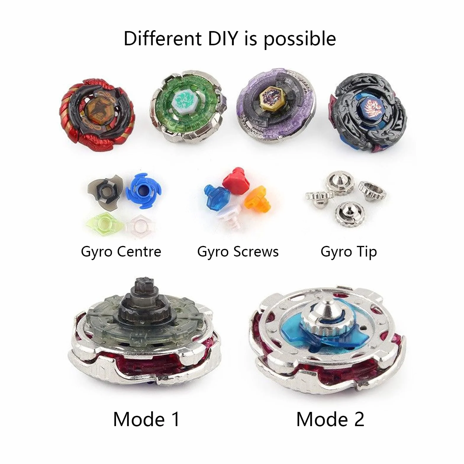 Toupie 8 Pezzi velocità Gyro Metallo Combattimento Tupie Set 4D Fusion Modello Combinazione con Trasmettitore Maniglia E