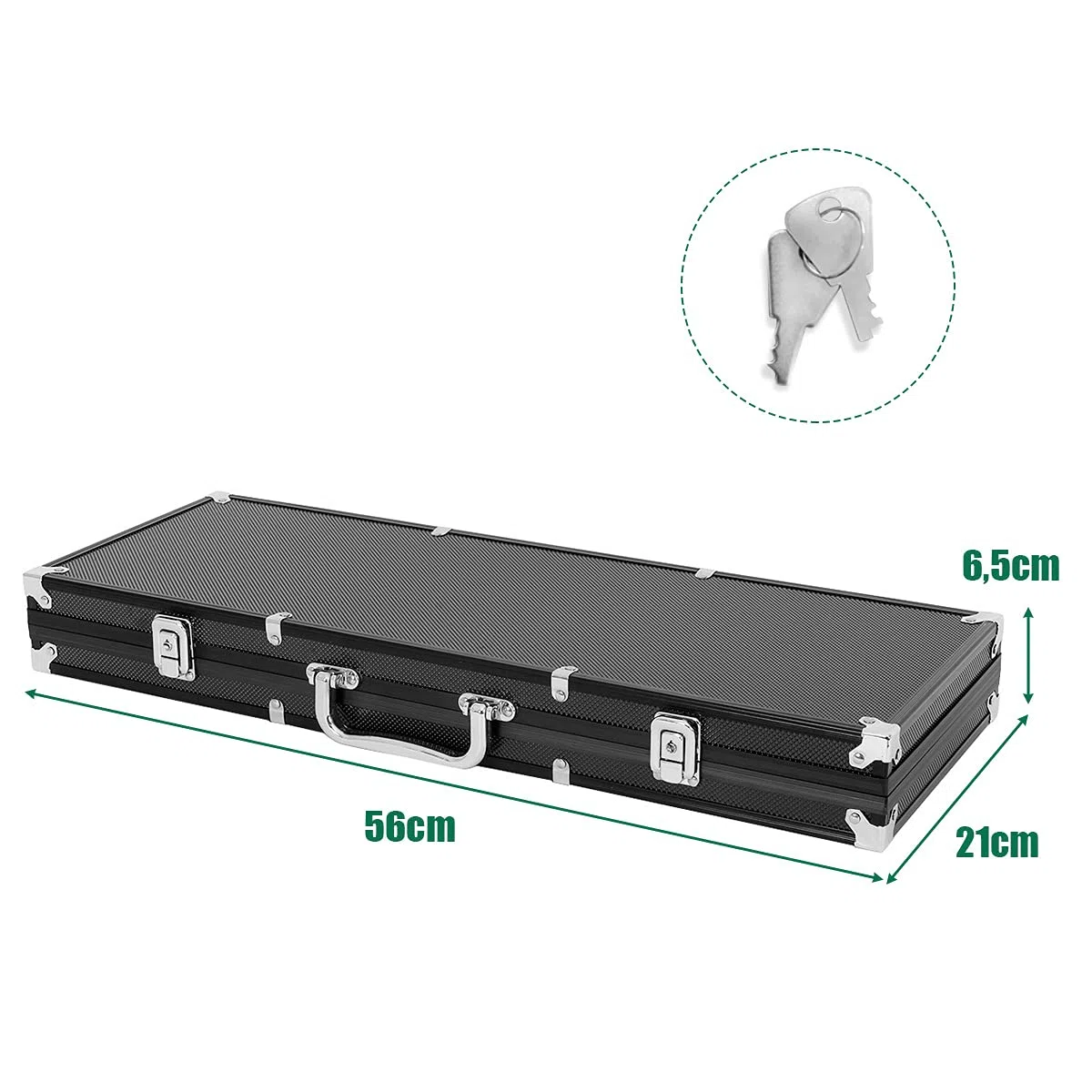GYMAX Set da Poker Professionale con 500 Fiches e Valigetta in Alluminio 56x21x6,5 cm Nero