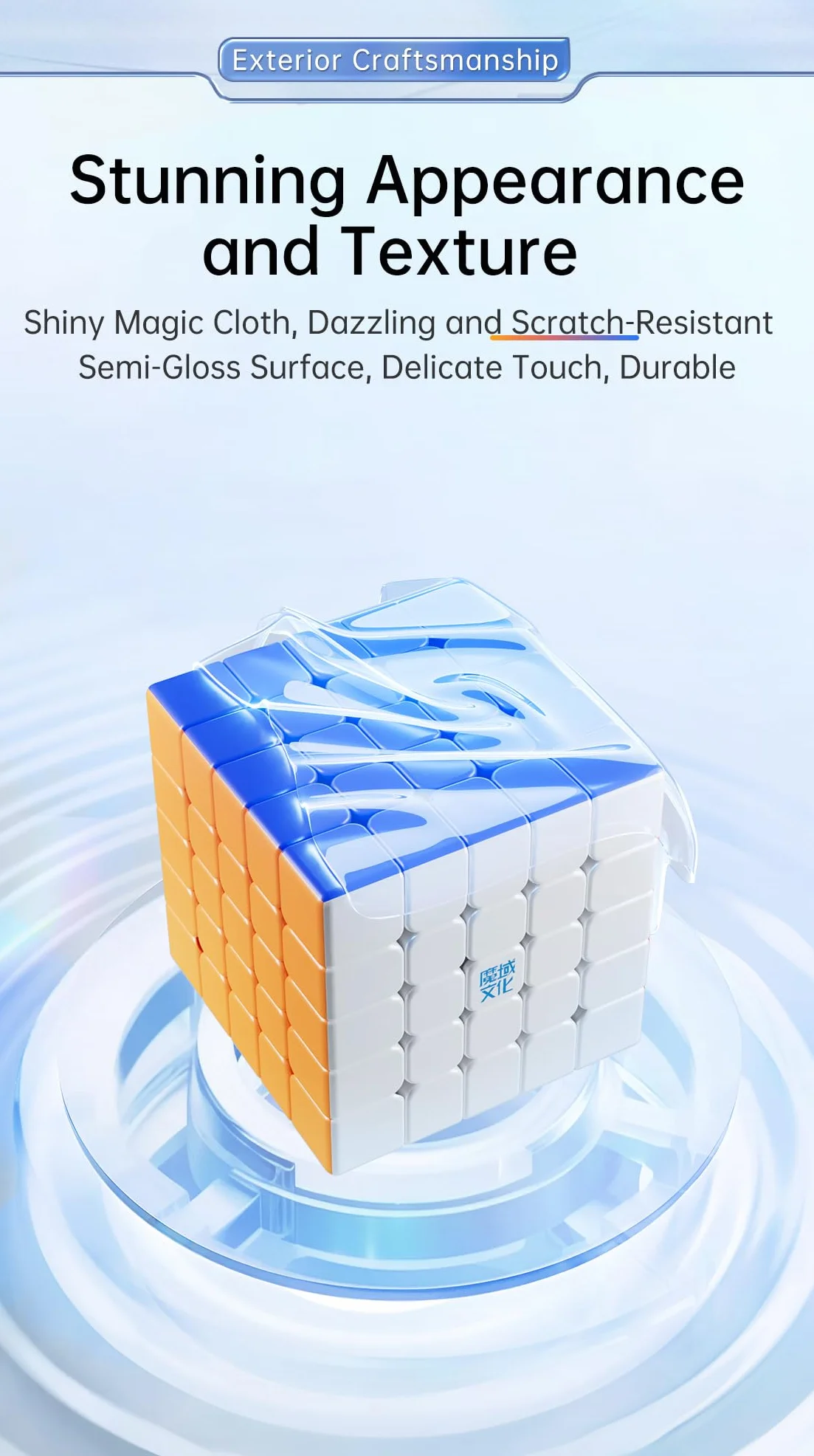 Bukefuno MoYu Aochuang V6 Double Track UV 5x5 Magic Cube Puzzle Magnetico Medio Aochuang WRM V6 112 Magneti, 2Track UV Magic Cloth Stickerless 5x5 Cube Speed
