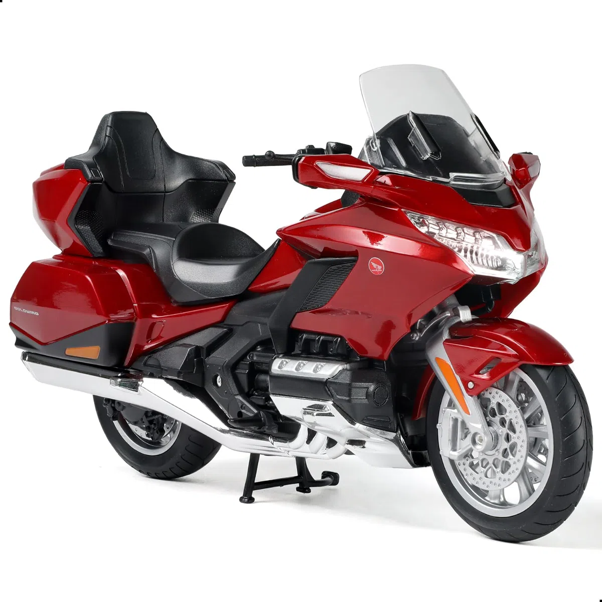 1:12 Modellino di moto giocattolo compatibile per Honda Glodwing metallo pressofuso con modello di moto nessun assemblaggio richiesto mini regalo pronto per adulti (rosso)