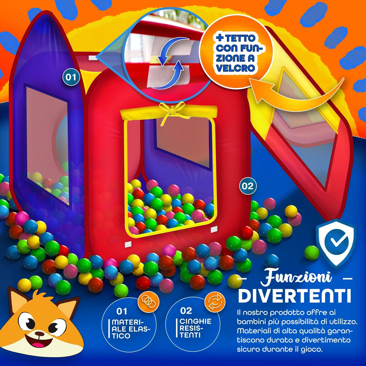 KIDUKU Tenda da gioco per bambini pop up con 200 palline borsa da esterno