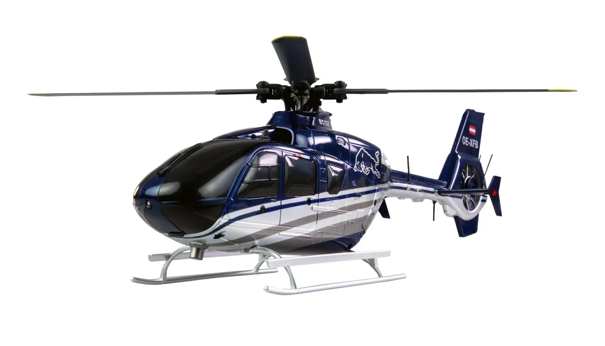 Amewi The Flying Bulls EC135 - Elicottero senza brushless a 6 canali 6G RTF RC radiocomandato, colore: Blu