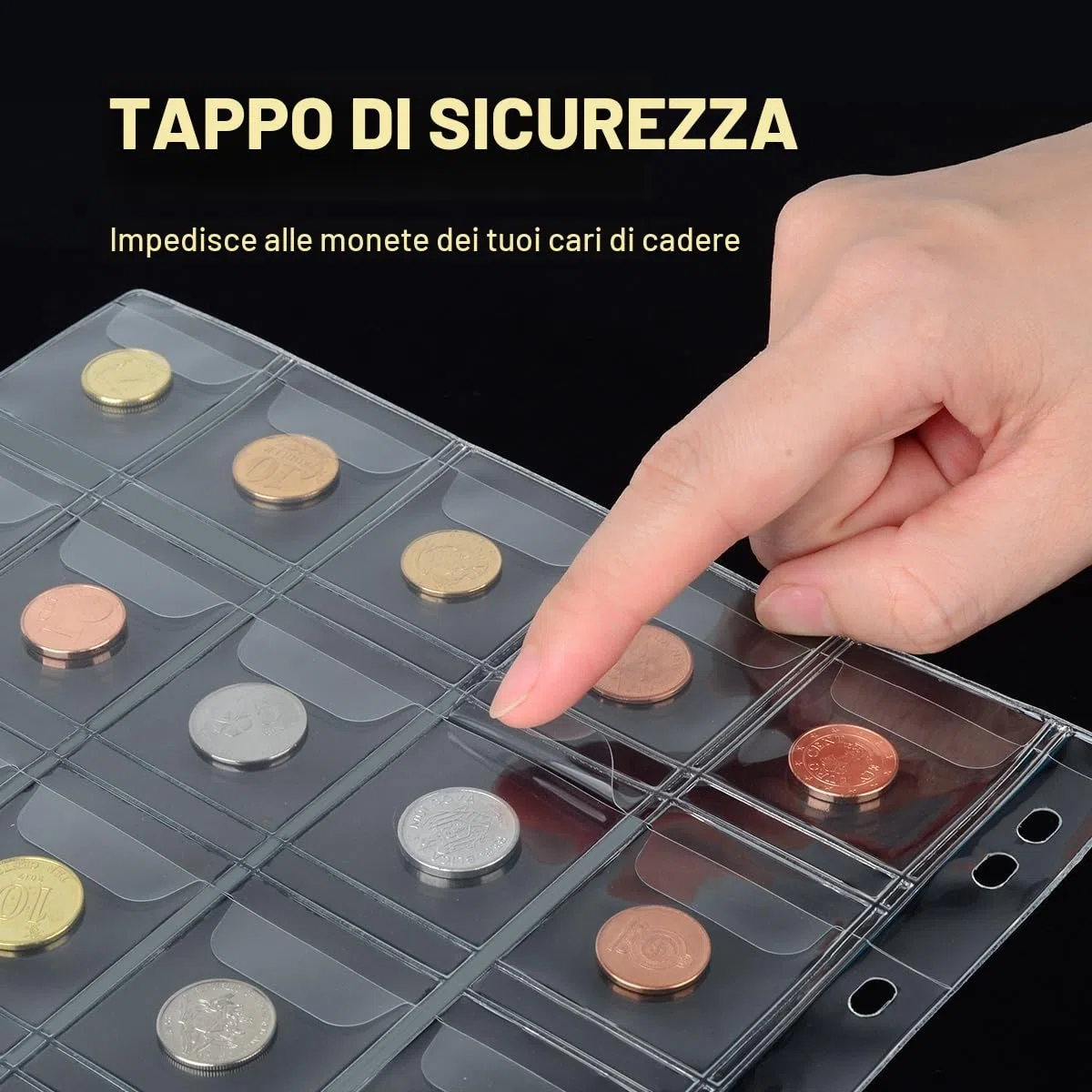 JoyHood Album per Collezione di Monete, Album Portamonete con 300 Tasche per Monetes + 30 Tasche per Banconote, Raccoglitore per Monete da Collezione per Collezionisti