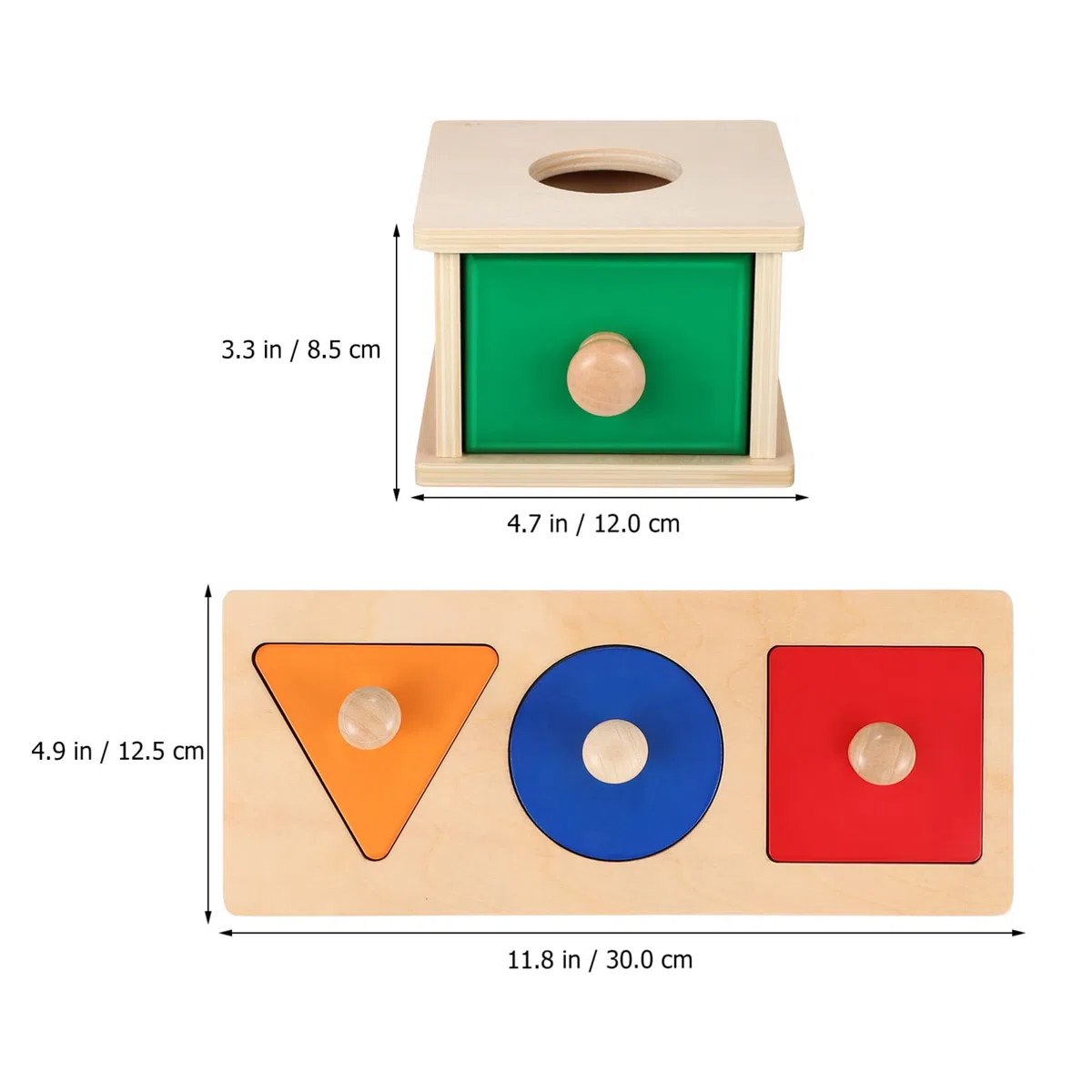 Toddmomy Montessori Oggetti Scatola di Permanenza Palla Drop Giocattoli in Legno per Bambini