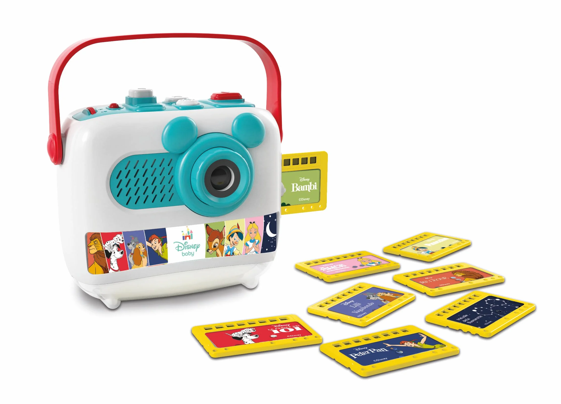 Clementoni Disney Baby Proiettore Raccontastorie, Storyteller per Bambini 1-6 Anni, con 8 Diapositive dei Grandi Classici, Gioco Elettronico, Non Compatibile con Le Ricariche, in Italiano, 17819