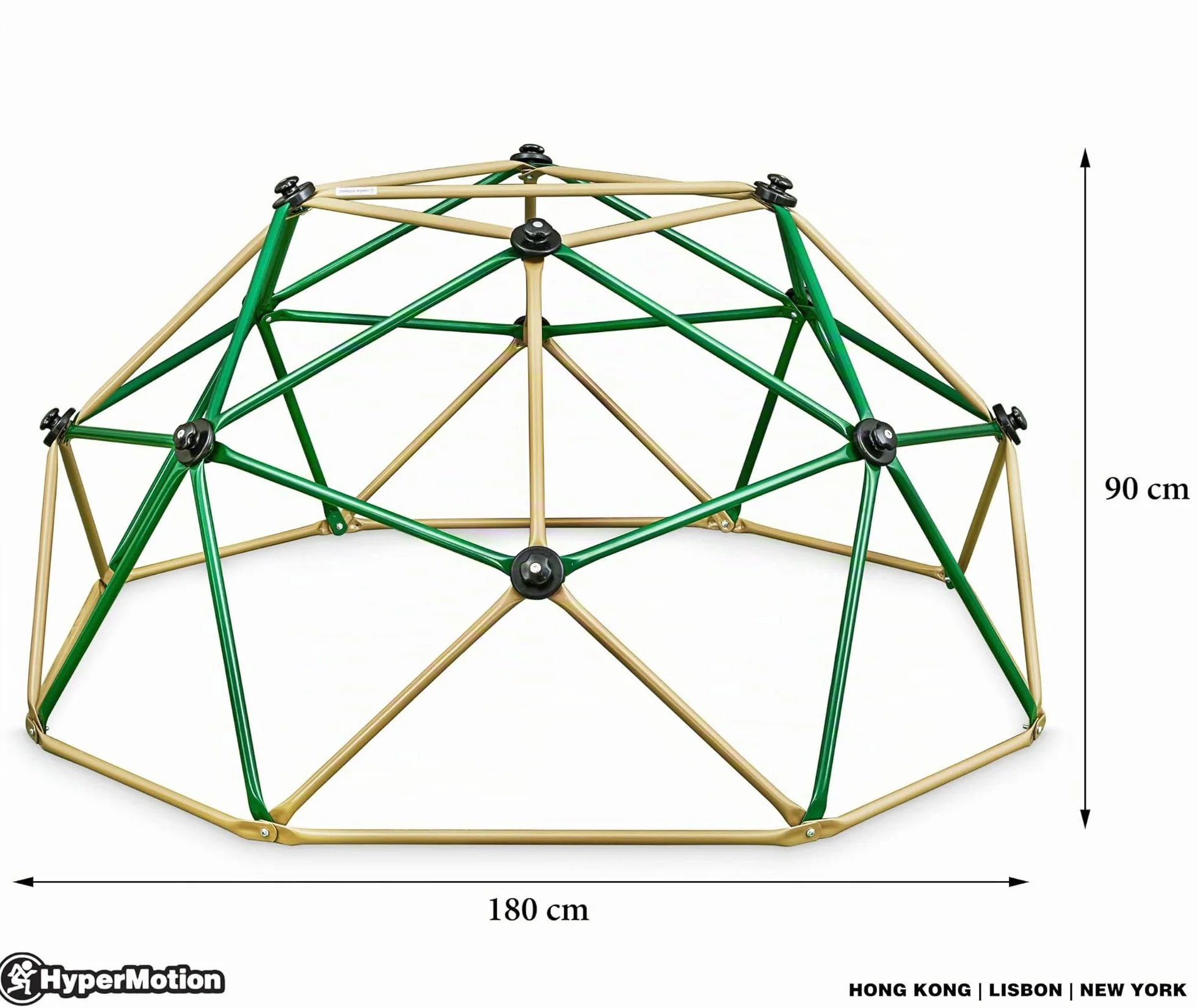 HyperMotion Cupola da Arrampicata per Bambini - Altalena da Giardino e Scivolo per Esterno con Struttura in Metallo Zincato, Portata 350 kg, Giochi per Sviluppo Motorio dai 3 Anni - 6 Ft