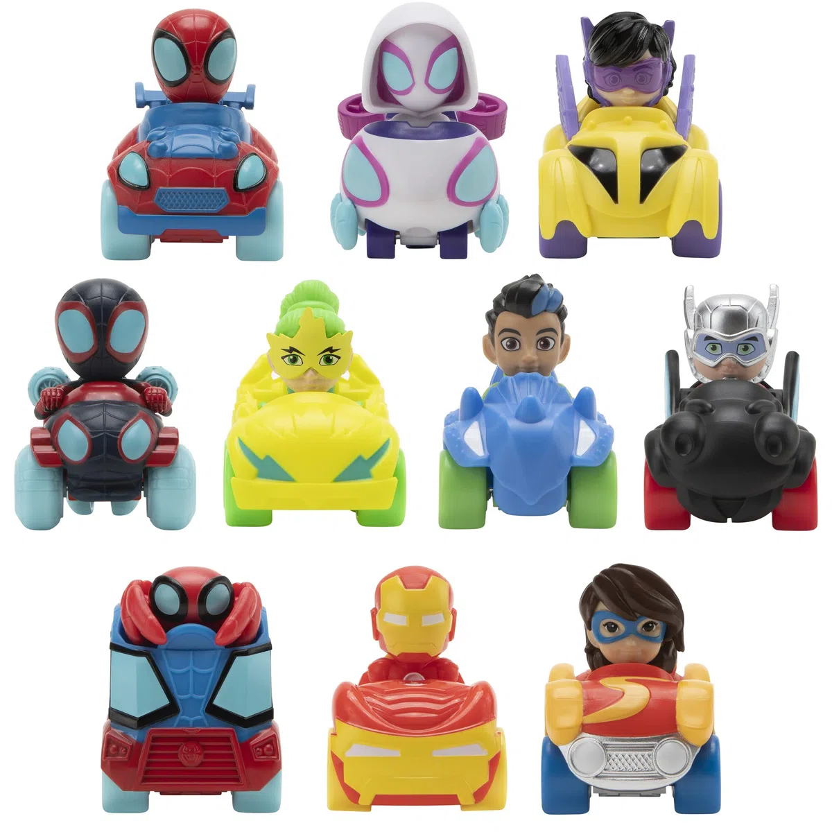 Spidey e i suoi super amici SNF0102 - Mini veicoli, confezione da 10 giocattoli a partire dai 3 anni